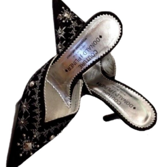 Donald J Pliner Italian Couture Studded Slide Heels sz 5 ~ Like new, 1minor flaw - Picture 2 of 12